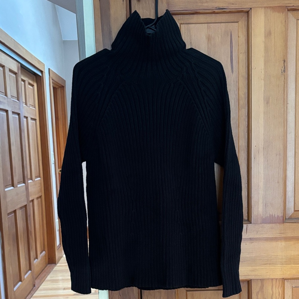 Valerie Stevens Sports Black Ribbed Mock Neck Sweater Vintage - Picture 3 of 16